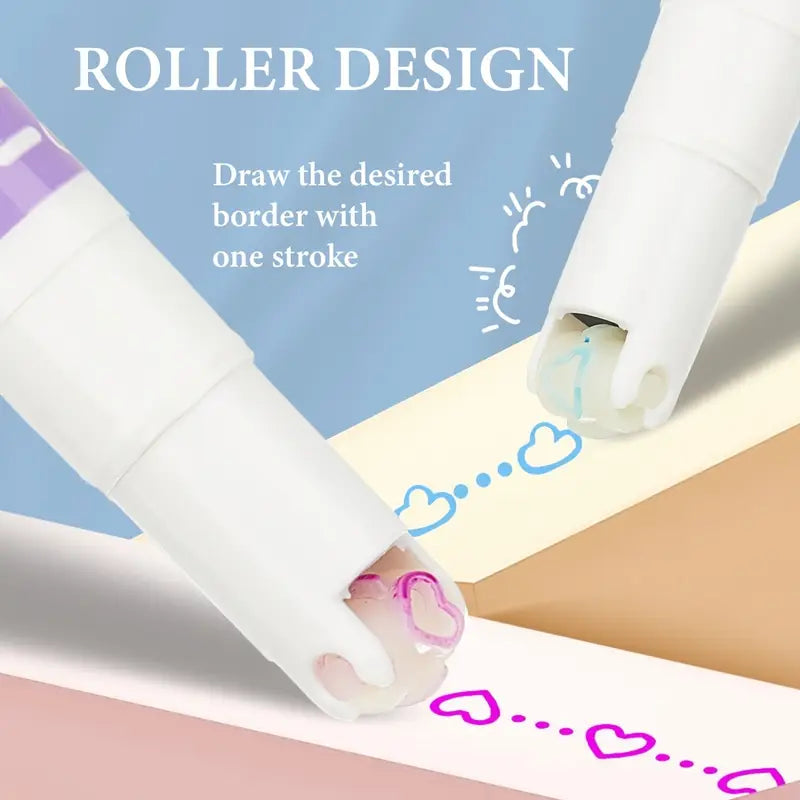 Stamp Pen Liner Pen Roller Type 6 Design and Pack of 6 Color 6 kids activiy