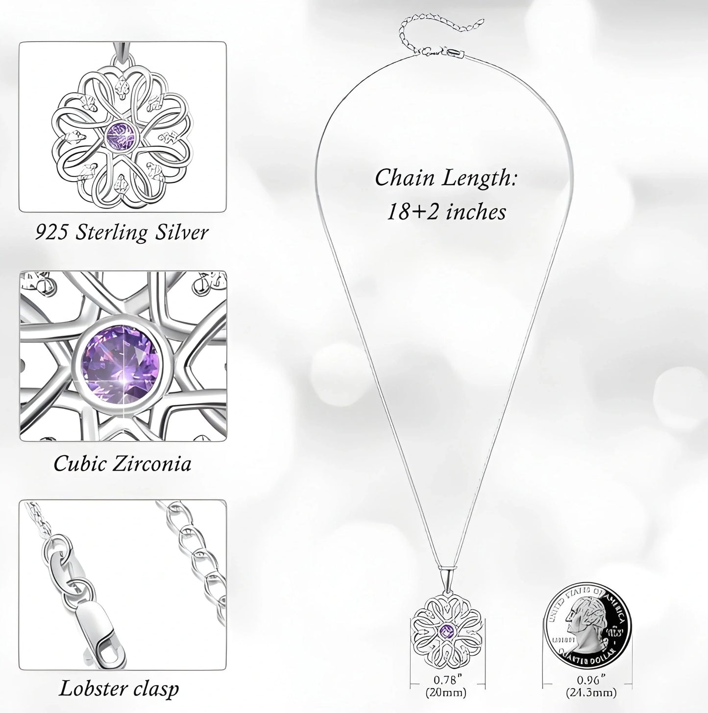 Sterling Silver Birthstone Pendant