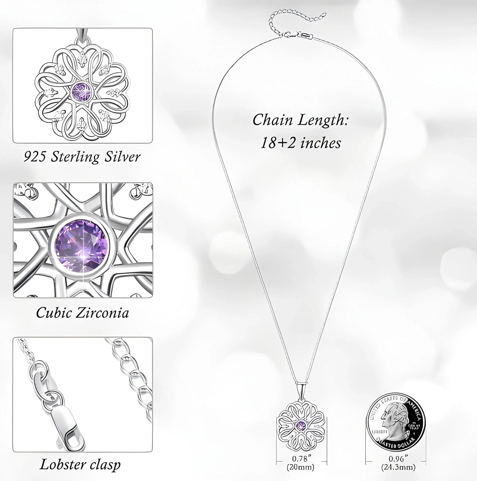 Sterling Silver Birthstone Pendant