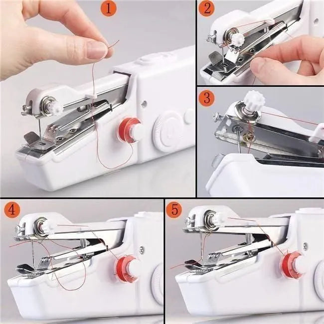 Stitch Handheld Cordless Portable White Sewing Machine Home Accessories