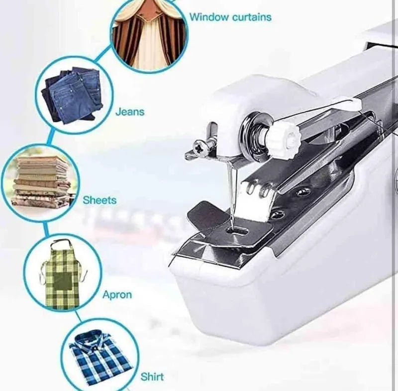 Stitch Handheld Cordless Portable White Sewing Machine Home Accessories