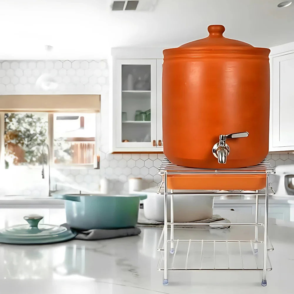 Sturdy Steel Matka Stand with Free Tray Home & Kitchen