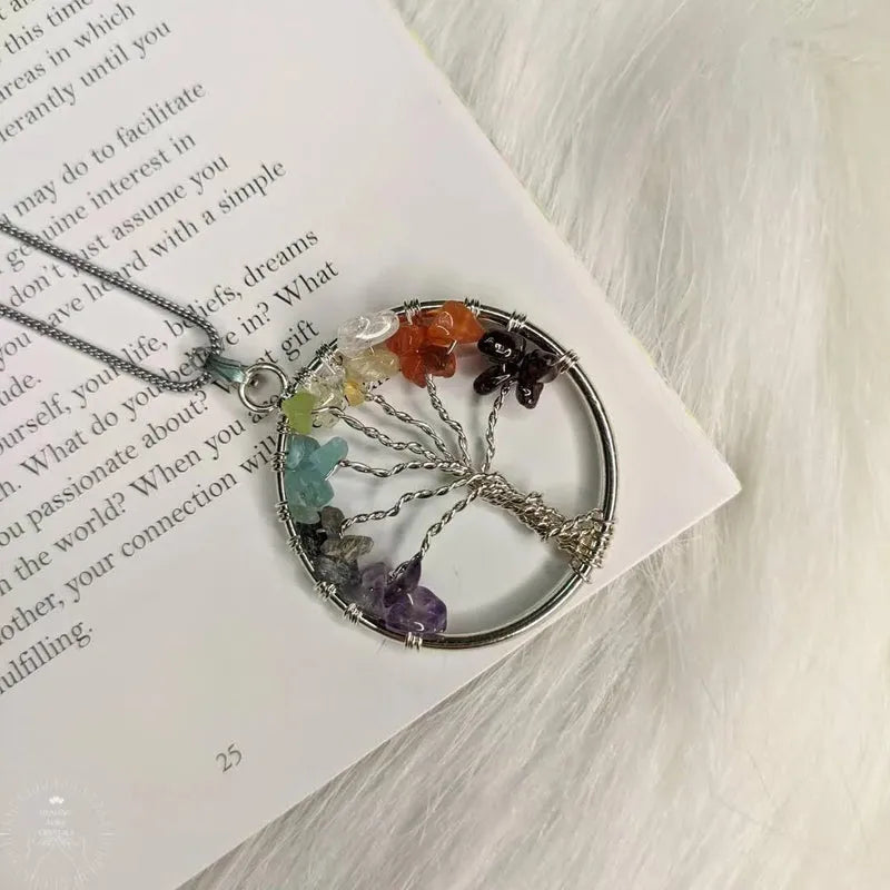 Tree of Life with 7 Chakra Pendant with chain jewelry