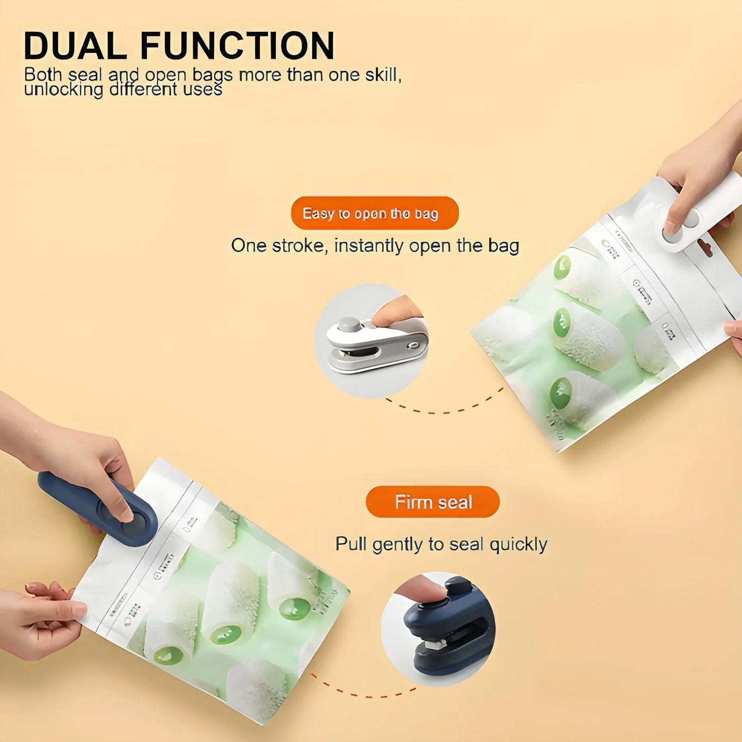 Bag Sealer Heat Seal with Cutter for Chips