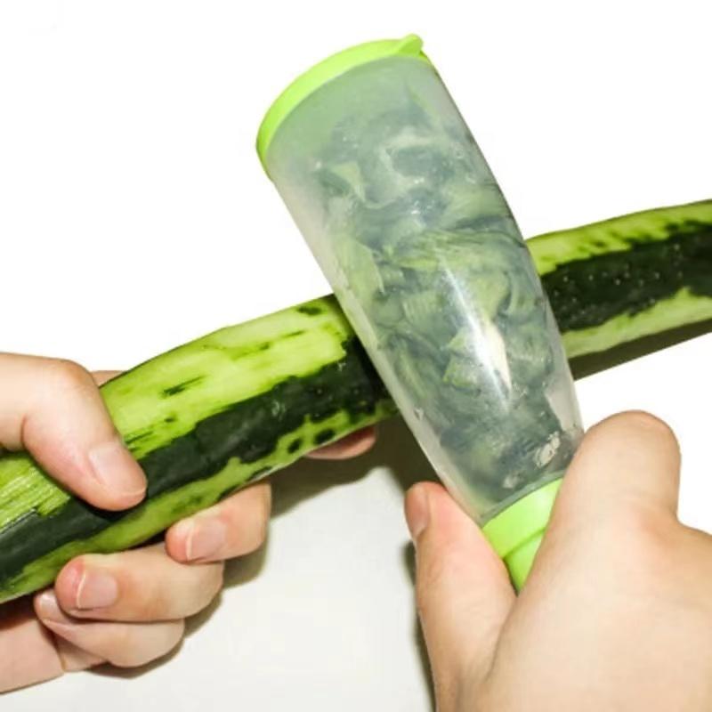 Vegetable and Fruit Peeler with Container – Stainless Steel Blade