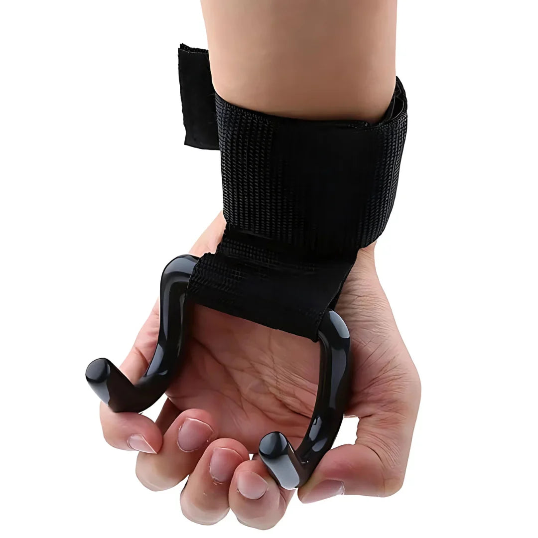 Weight Lifting Rod Hooks Wrist Support (Pair of 1)