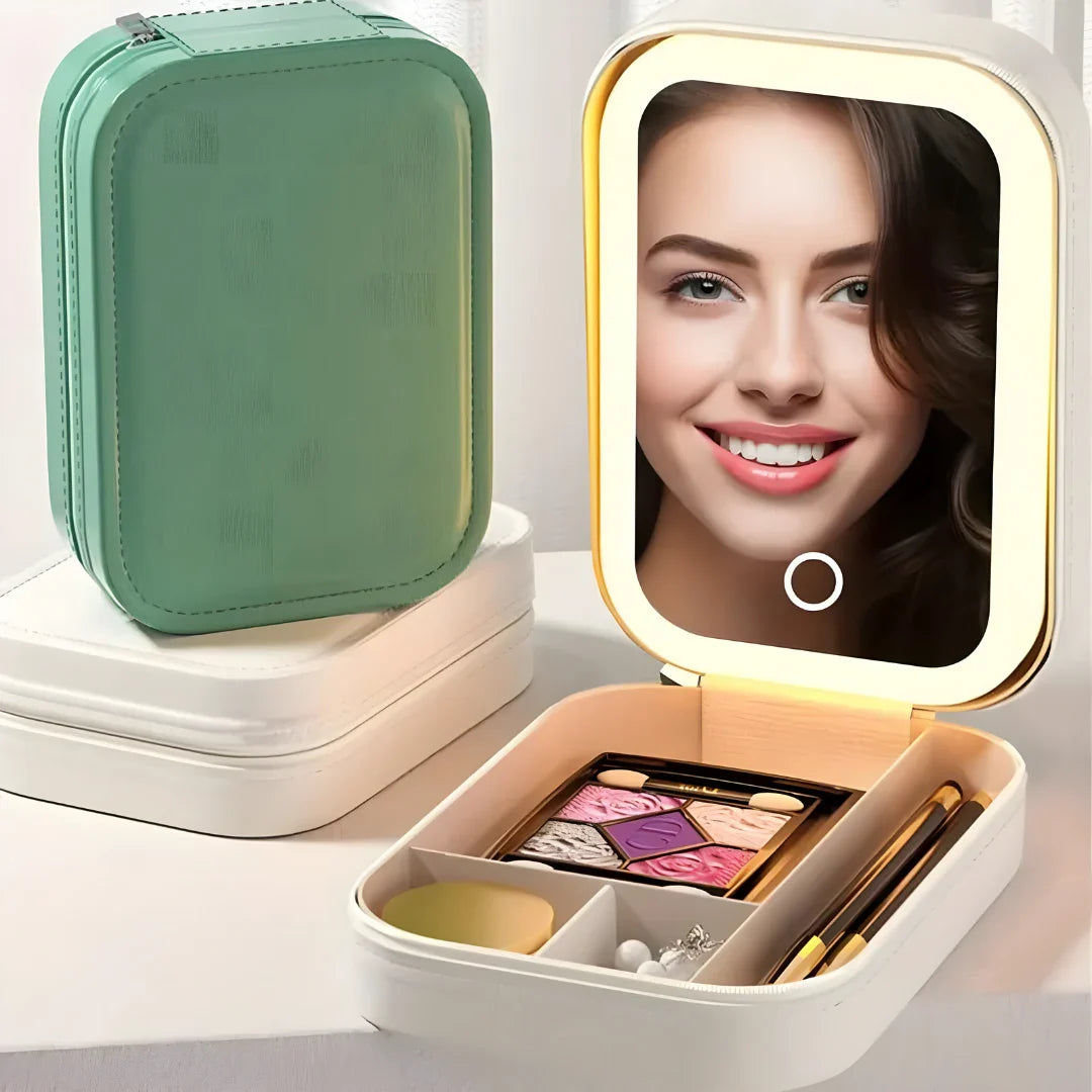 White Jewelry Box with LED Mirror
