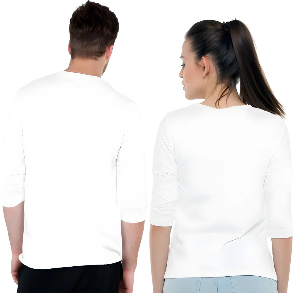 White Printed Couple Tees clothing