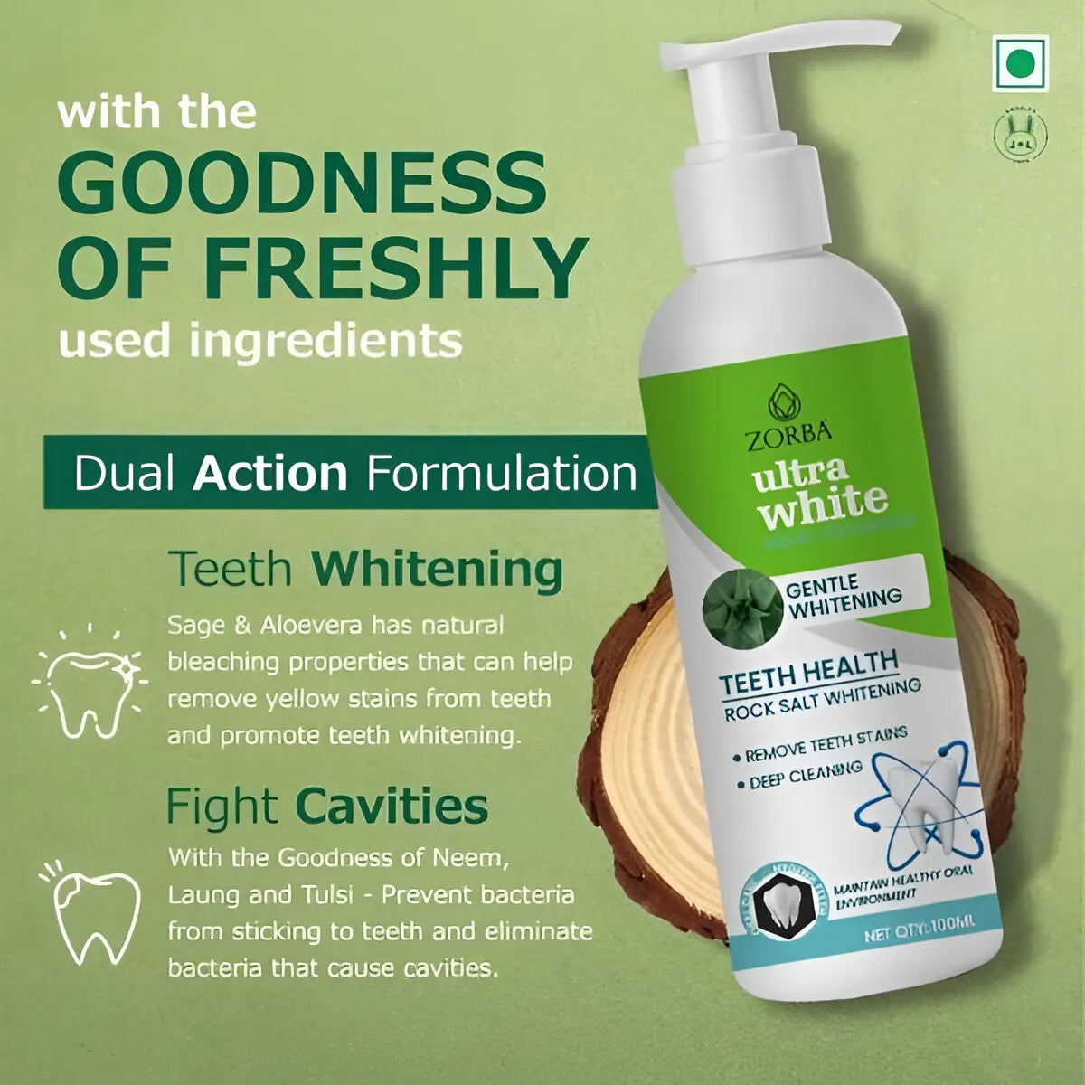 Zorba Ultra White Liquid Toothpaste 100ML (Pack of 2) Toothpaste