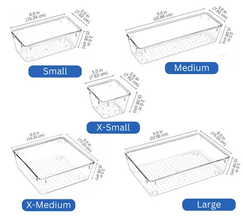 7Pcs Acrylic Drawer Storage Organiser