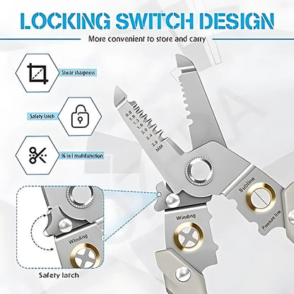 10 in 1 Cable Looping Splitting Cutting Pliers Wire Strippers