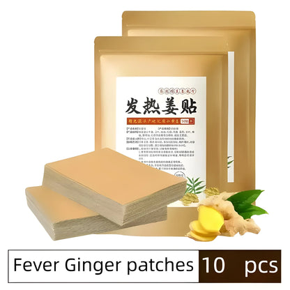 10 Pack Self Heating Ginger Warming Patches – 8 Hour Gentle Comfort