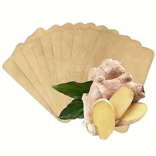 10 Pack Self Heating Ginger Warming Patches – 8 Hour Gentle Comfort