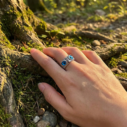 Attractive Silver Plated Owl Ring