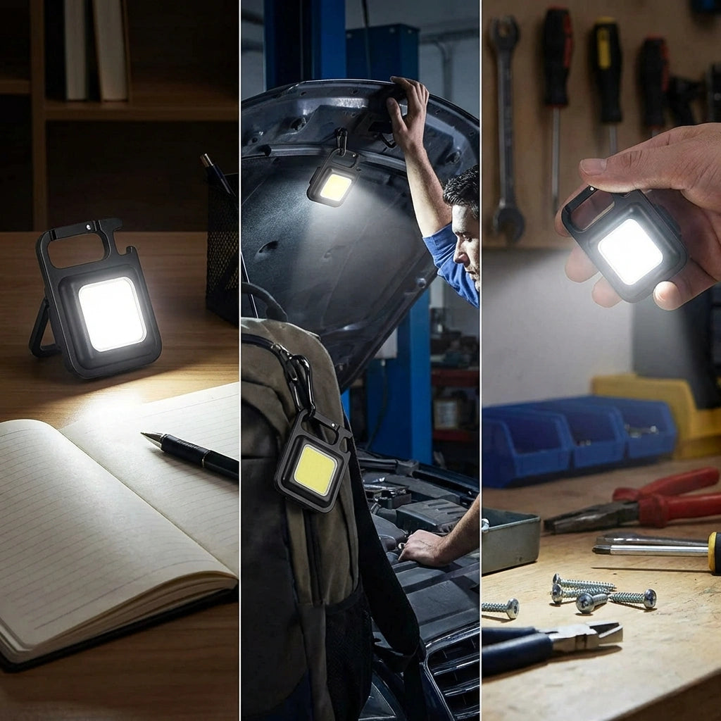 Mini LED COB Flashlight , Keychain Light, 500 Lumen Rechargeable Flashlights