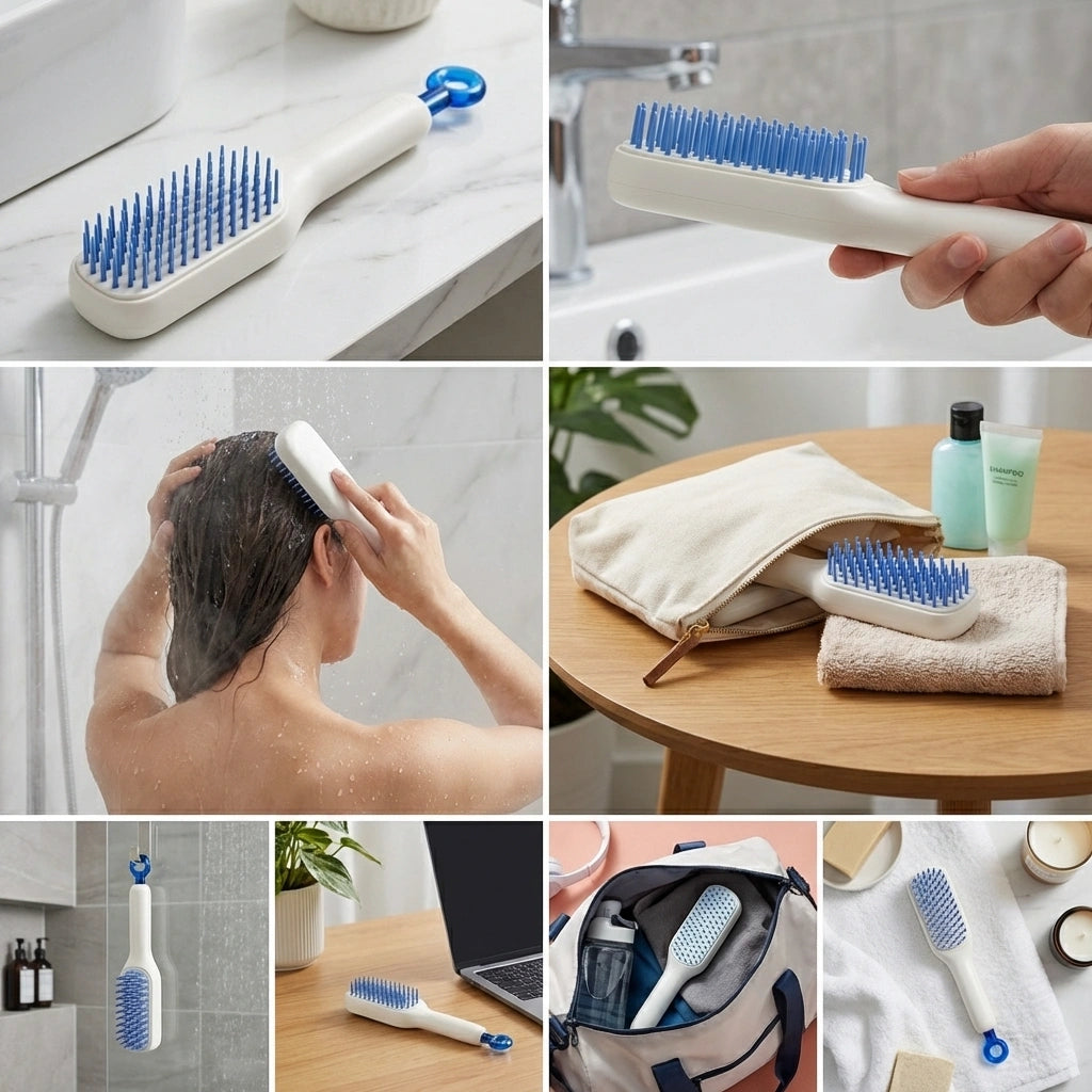 Self-cleaning Anti-static Massage Comb-Pack of 1