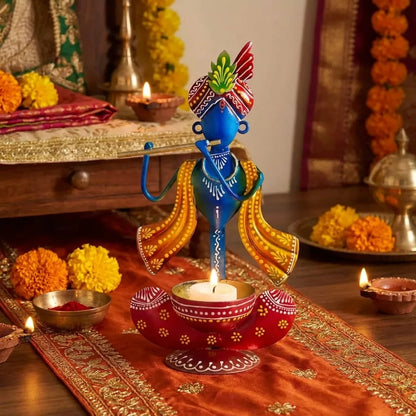 Blue & Red Krishna Idol Showpiece