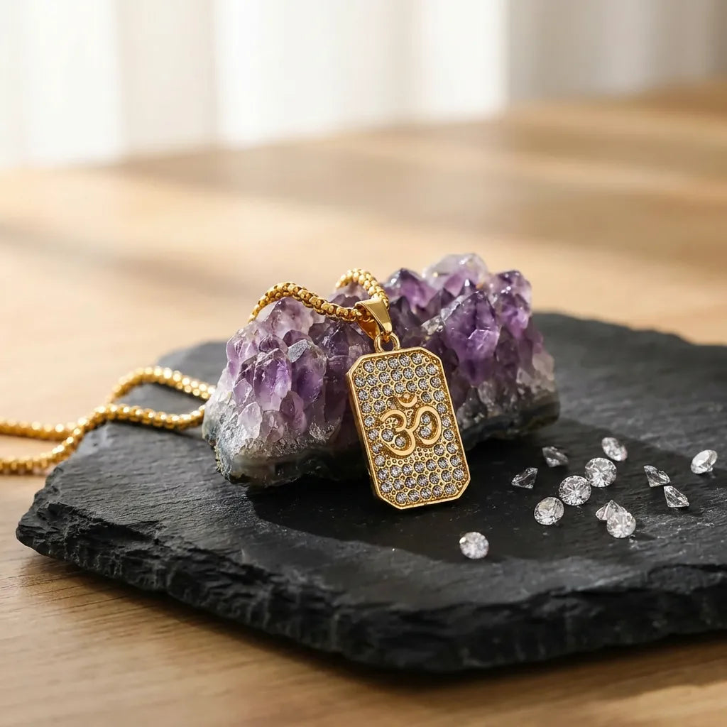 Diamond Om Pendant Necklace