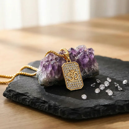 Diamond Om Pendant Necklace
