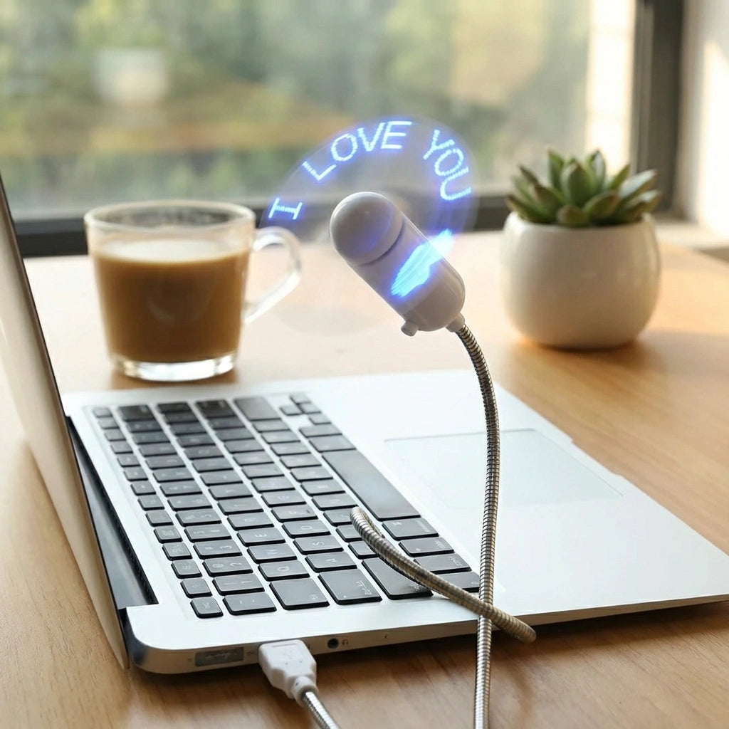 USB LED Fan with Programmable CD Customized Message