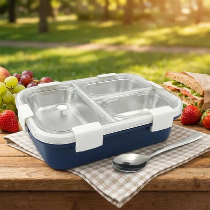 3-Compartment Stainless Steel Lunch Box