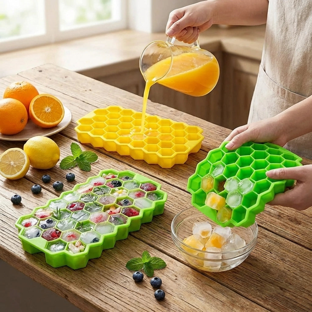 Premium Silicone Ice Trays (Pack of 2)