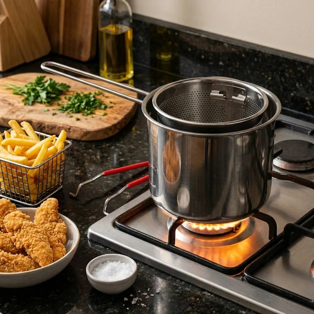 Stainless Steel Frying Pot (2 Pc)