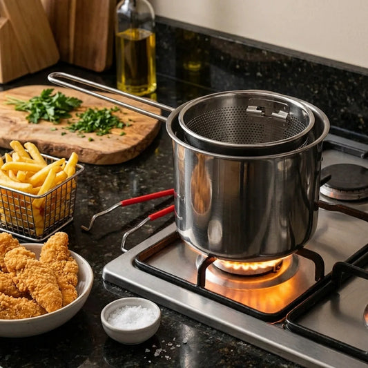 Stainless Steel Frying Pot (2 Pc)