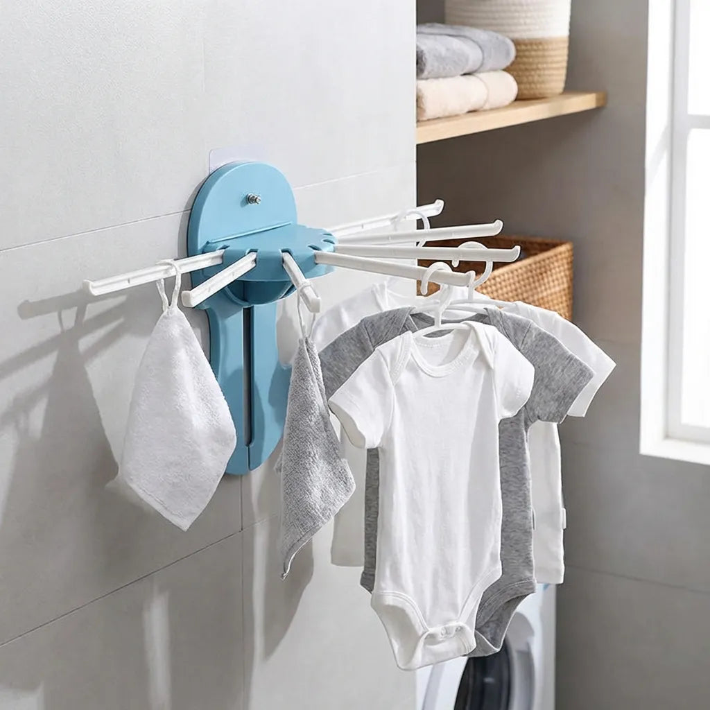 7-in-1 Multifunction Retractable Wall-Mounted Pull-Out Hanger Rack