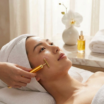 24K Gold Energy Beauty Bar Electric Facial Massage Roller