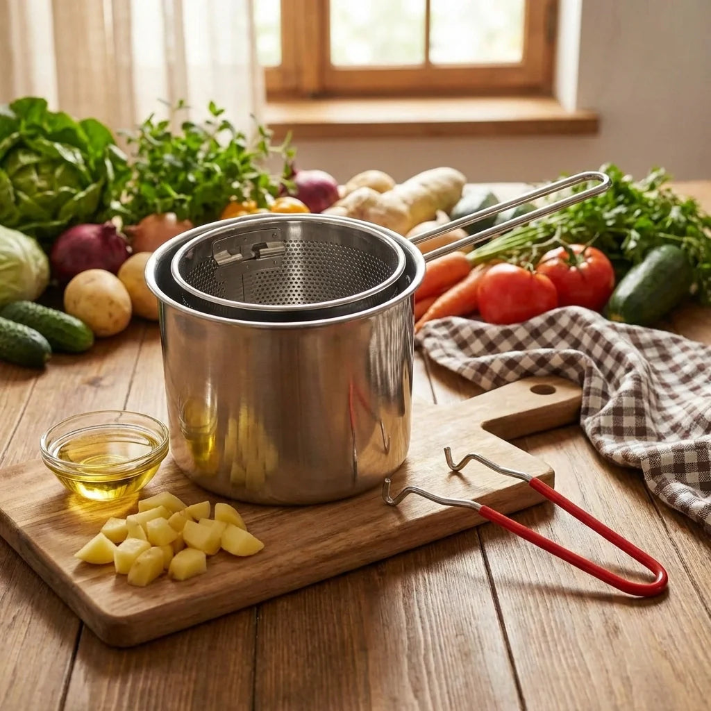 Stainless Steel Frying Pot (2 Pc)
