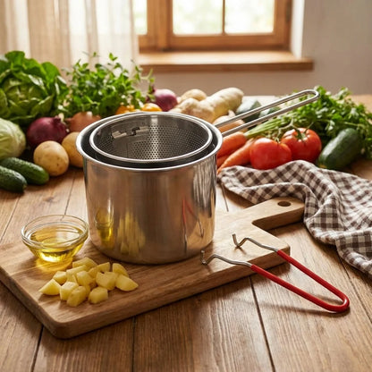 Stainless Steel Frying Pot (2 Pc)