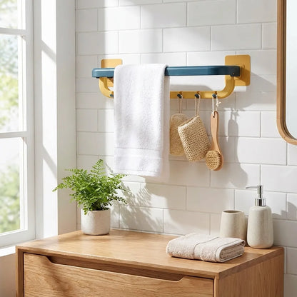Space-Saving Foldable Towel Rack