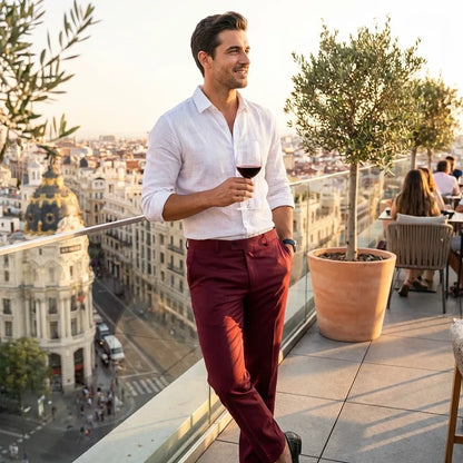 Maroon Office Formal Trousers