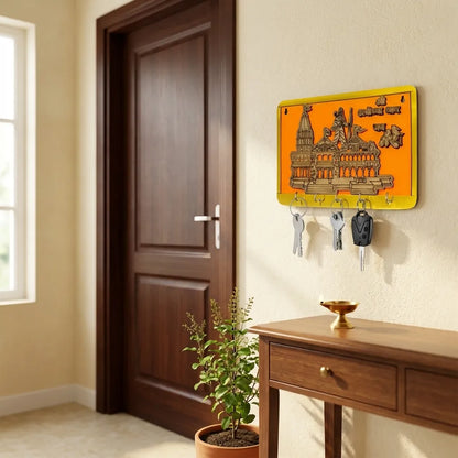 Shree Ram Mandir Ayodhya Model Wooden Key Holder