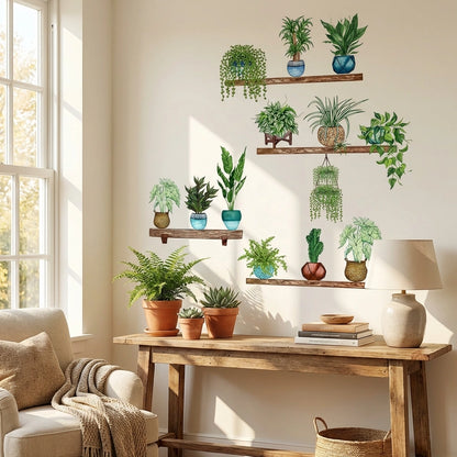 Plants Monstera Leaf Wall  Creative Wall Stickers (Pack of 4)