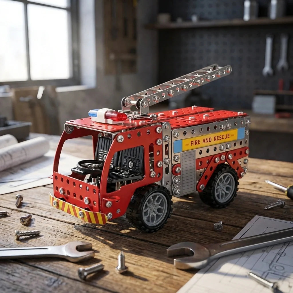 Metal Fire Truck Building Kit