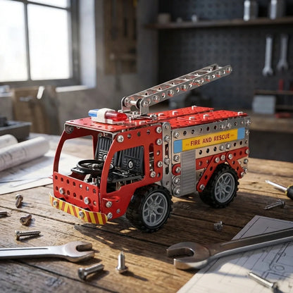 Metal Fire Truck Building Kit
