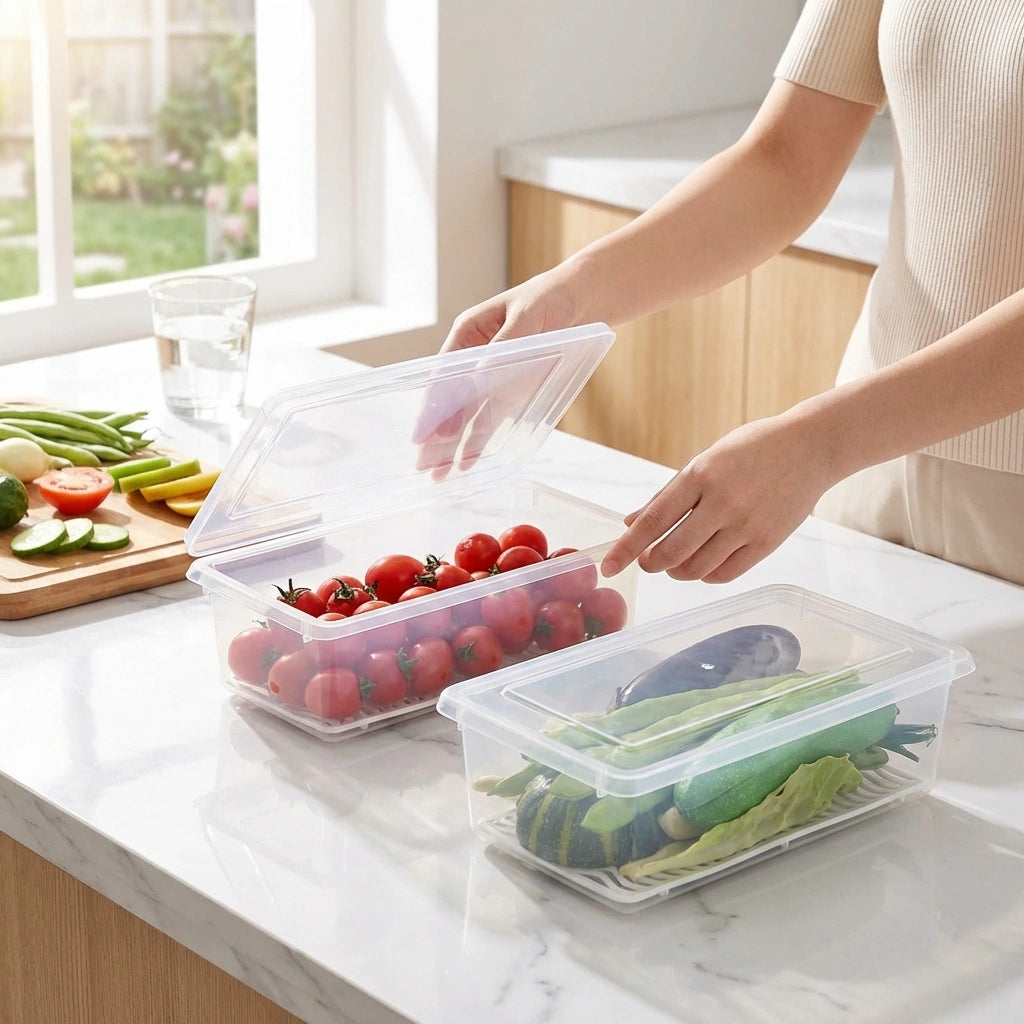 Fridge Storage Containers Box 27*11.6*6.5cm (Pack of 2)