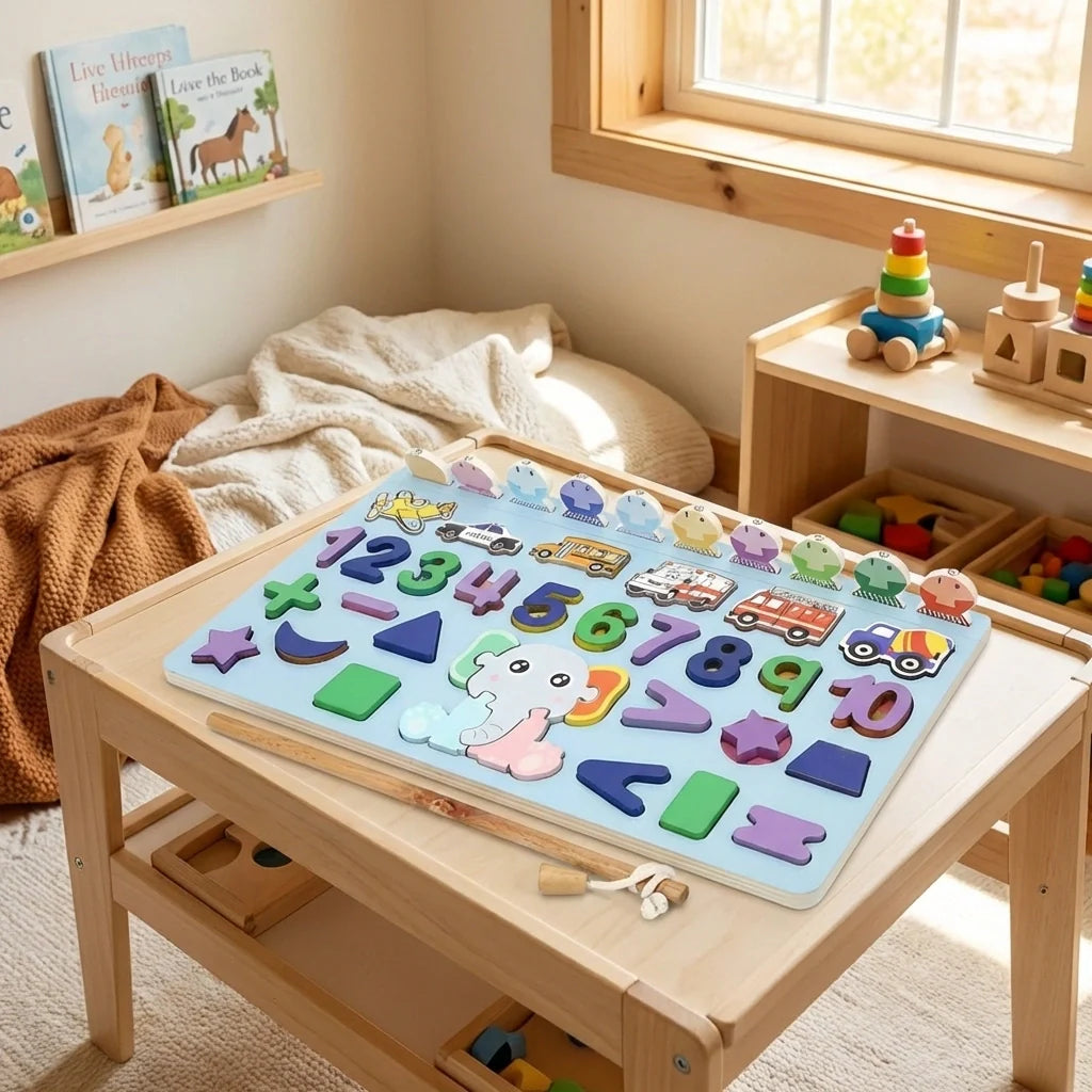 Wooden Number Puzzle Board