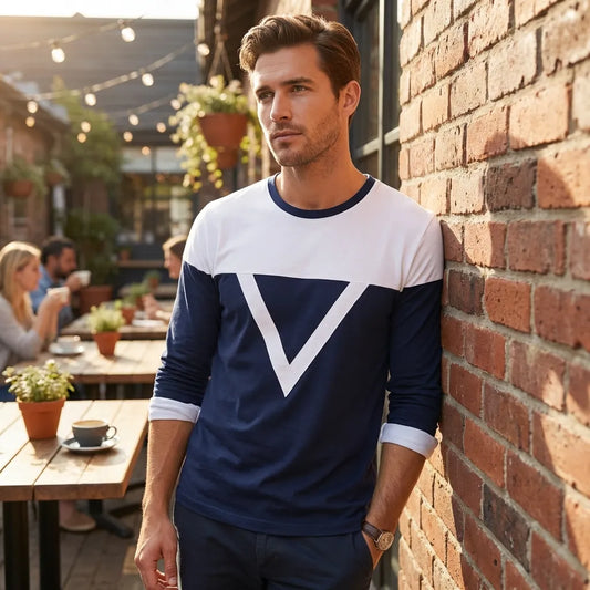 Cotton Blend Stripes Full Sleeves T-Shirts