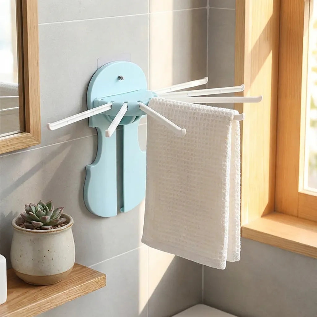 7-in-1 Multifunction Retractable Wall-Mounted Pull-Out Hanger Rack