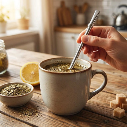 2 in 1 Stainless Steel Drinking Spoon Straws (Pack of 2)