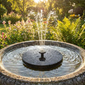 Fountain Solar Power Floating Water Pump for Pool Pond Garden and Patio Plants Round 7V 1.4W (Black)