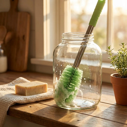 Bottle Jar Toilet Cleaner Brush Scrubber