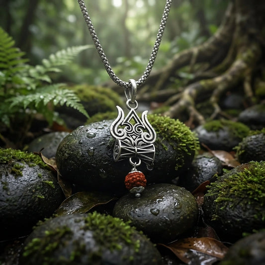 Trishul Damru Rudraksha Pendant Chain