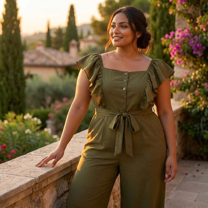 Chic Cape-Sleeve Jumpsuit
