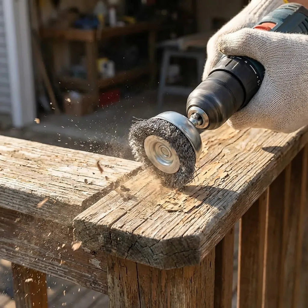 Drill-Powered Wheel Brush