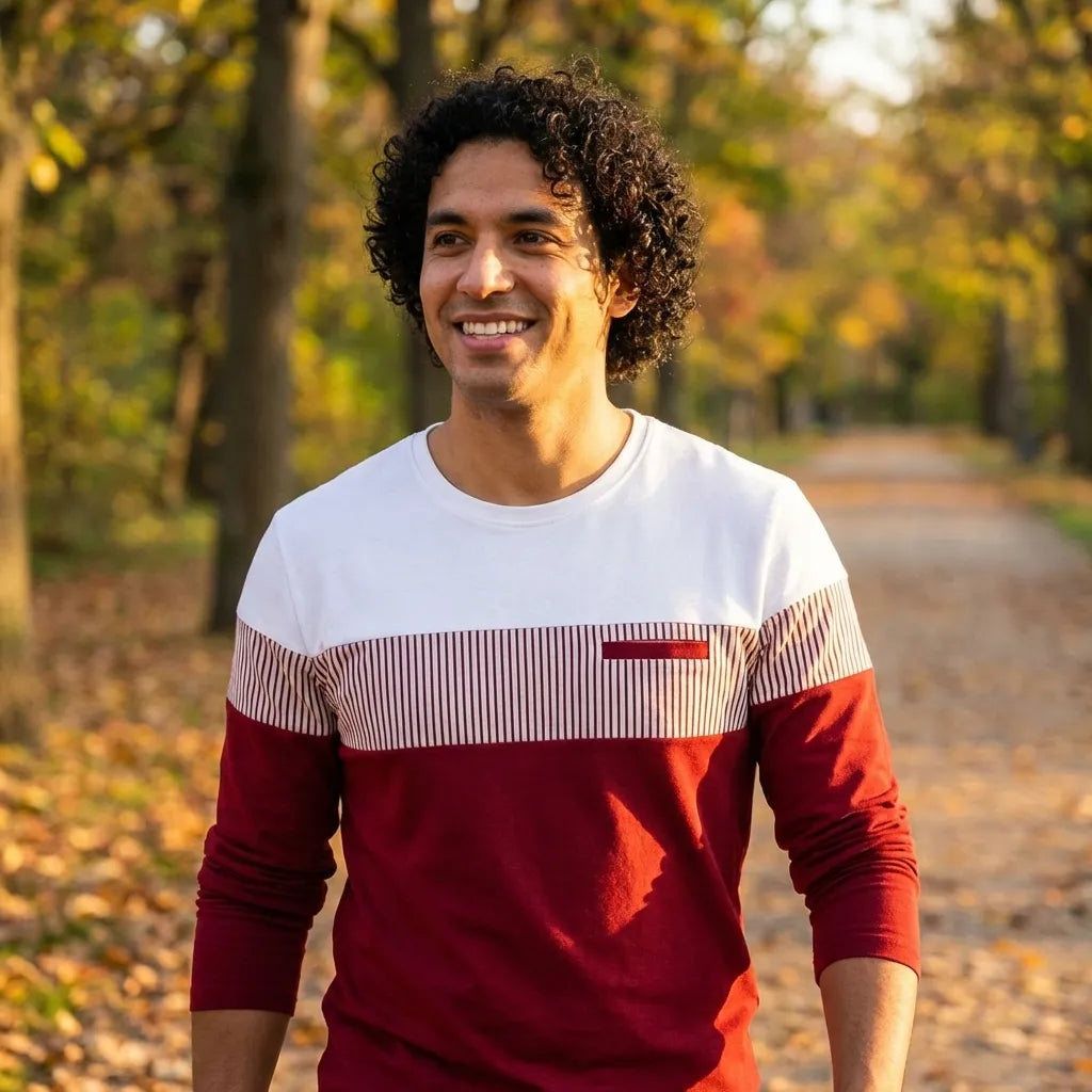 Maroon Block Style Tees