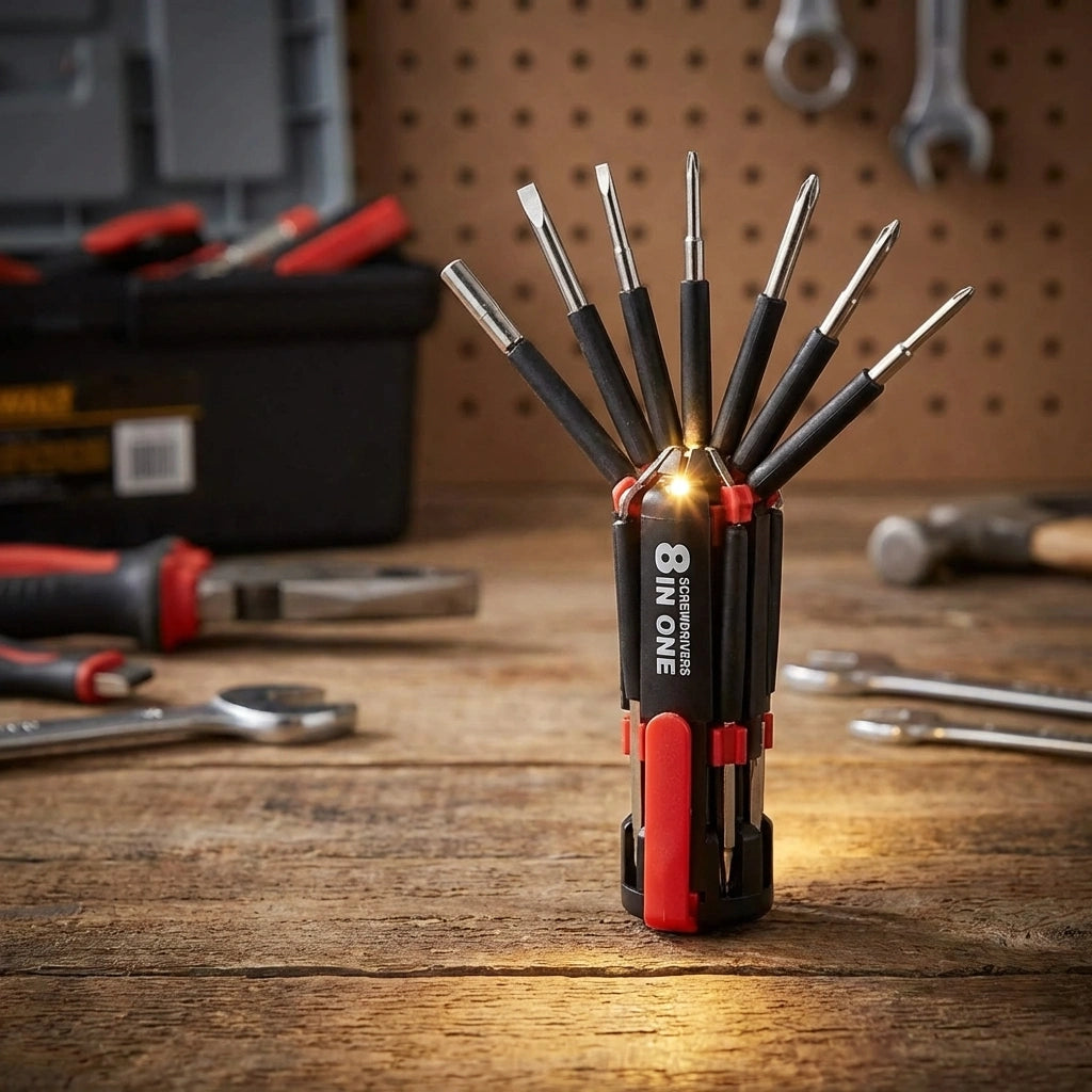 Screwdriver- 8 in 1 Screwdriver Interchangeable Bits Tool Set